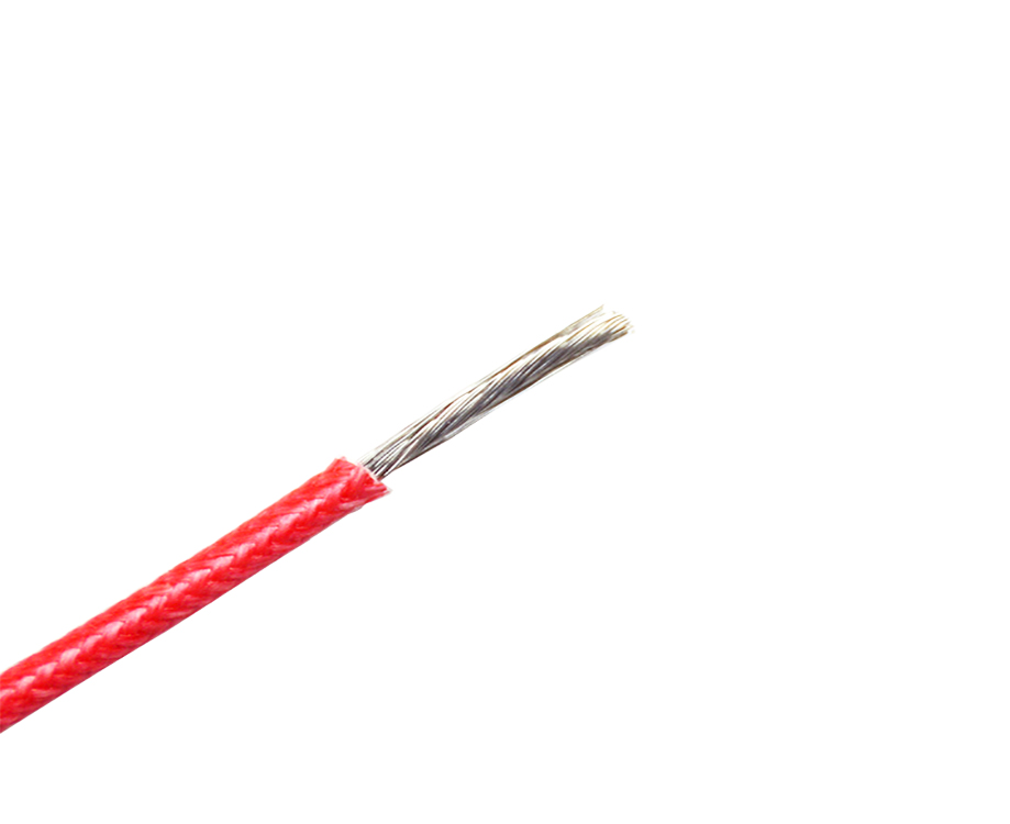 UL3122 Silicone Rubber Fiberglass Insulated Braided Wire 300V 17 Gauge 2